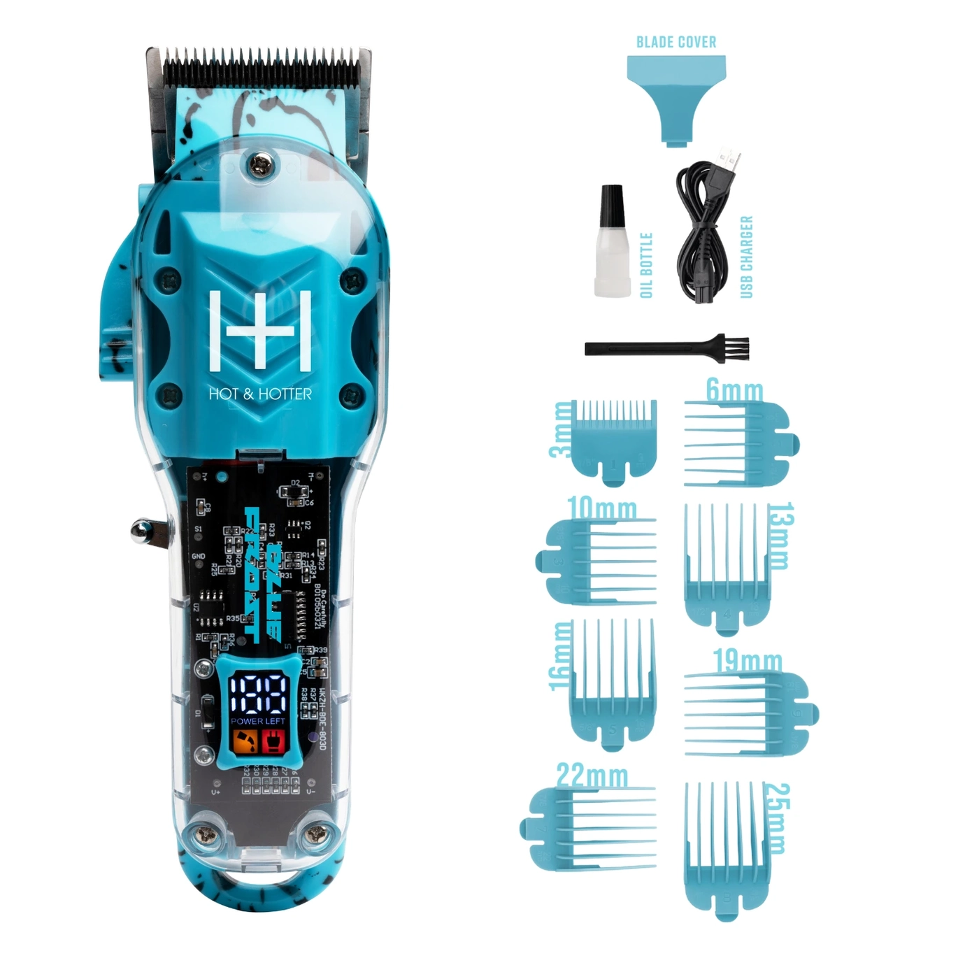 Hot & Hotter Pro Rechargeable Blue Frost Clipper