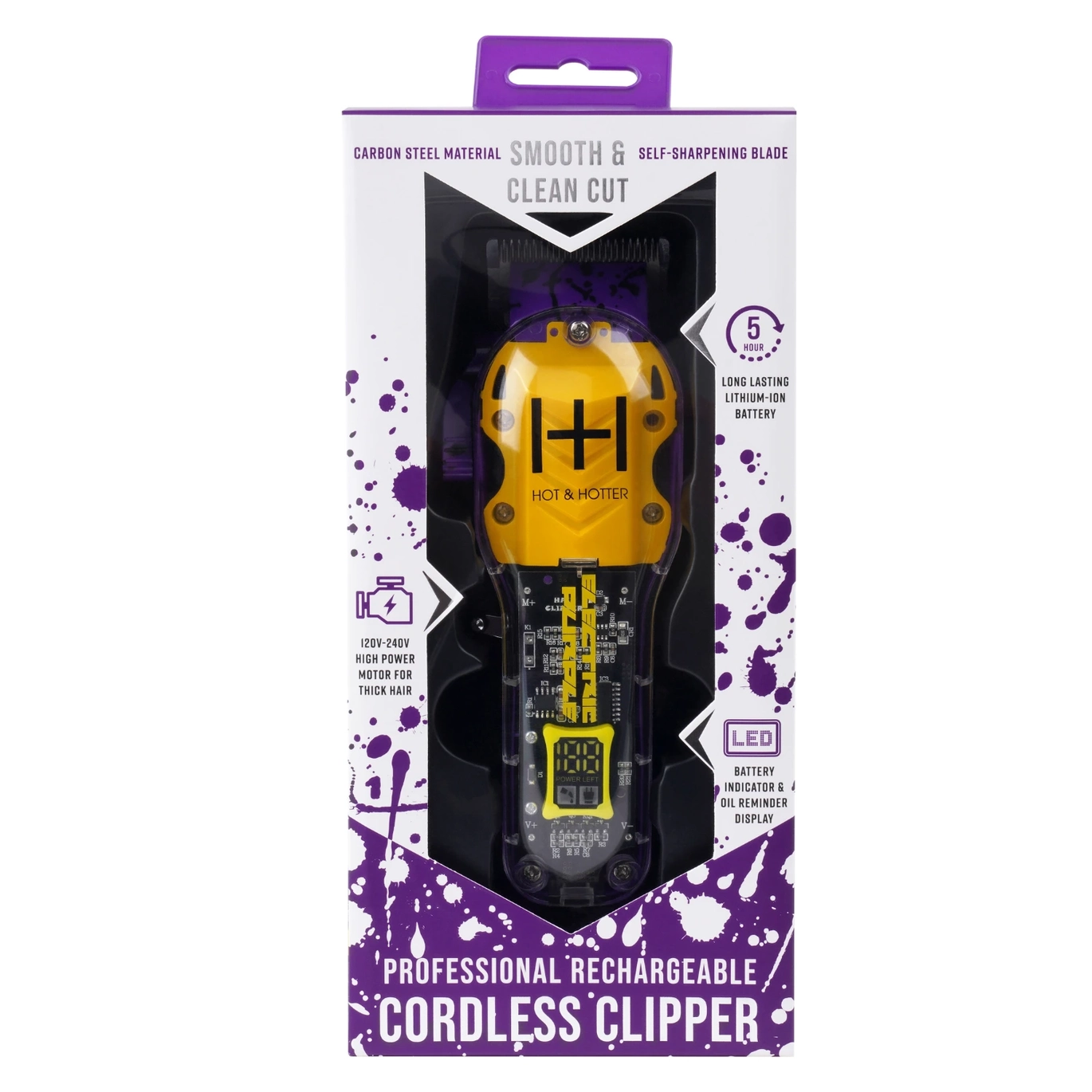 Hot & Hotter Pro Rechargeable Electric Purple Clipper