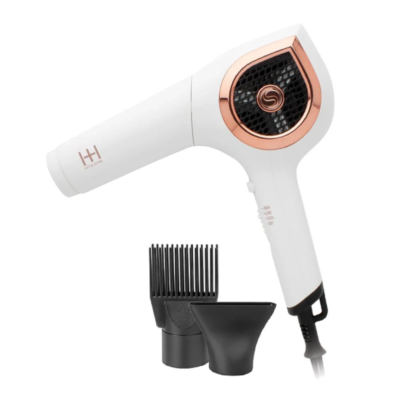 Hot & Hotter White Ceramic Ionic Turbo 3000 Hair Dryer