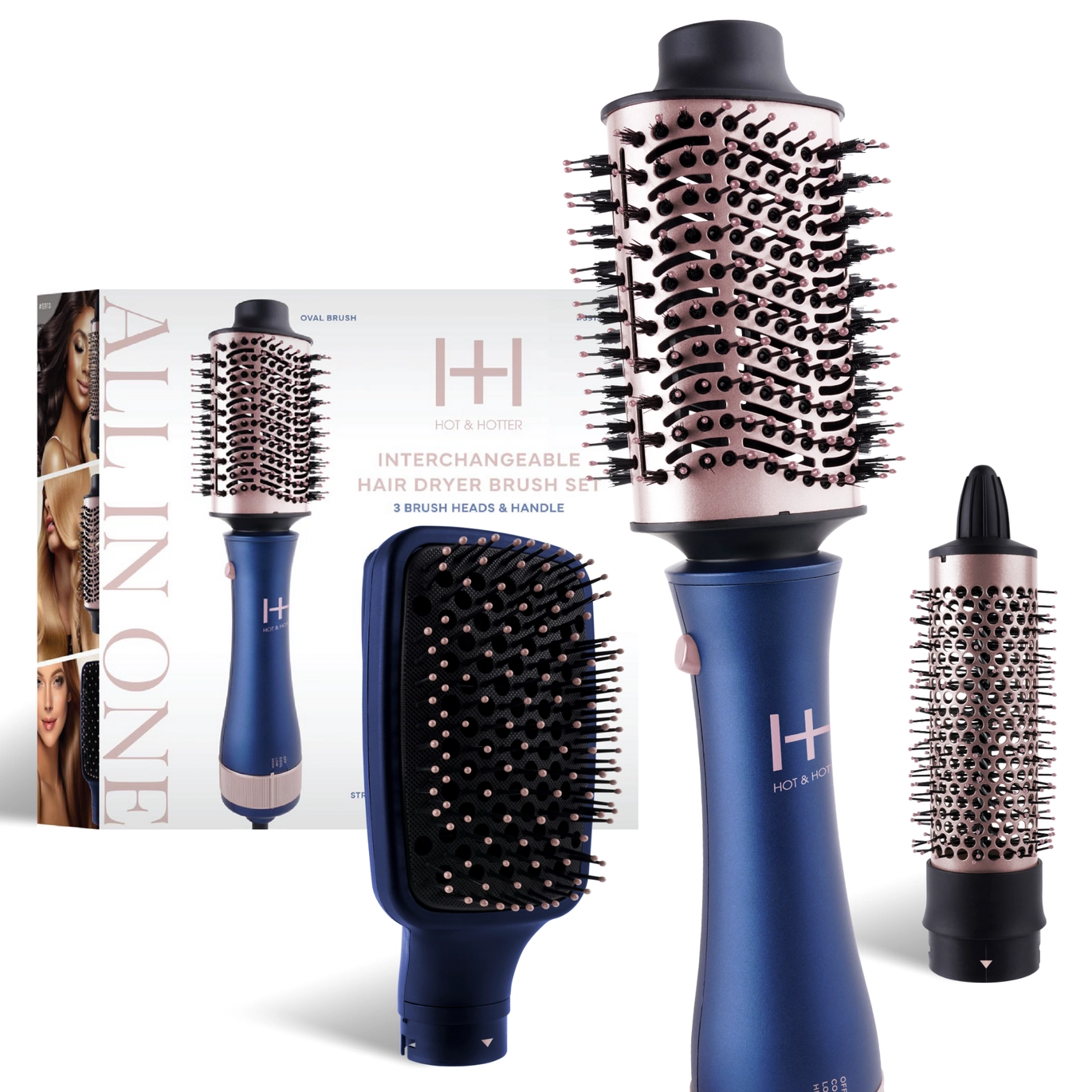 Hot & Hotter All-In-One Interchangeable Hair Dryer Brush